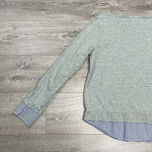 J. Crew Mercantile Boatneck Long Sleeve Gray Tee with Faux Layered Look L - Picture 14 of 15
